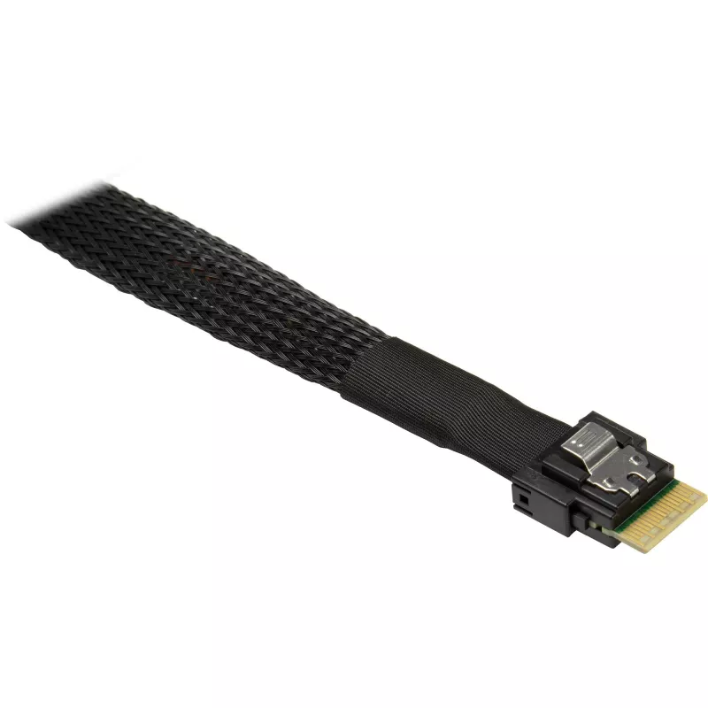 Cable INTER-TECH SFF-8654-8i a 2× SFF-8654-4i, 70 cm cable divisor interno