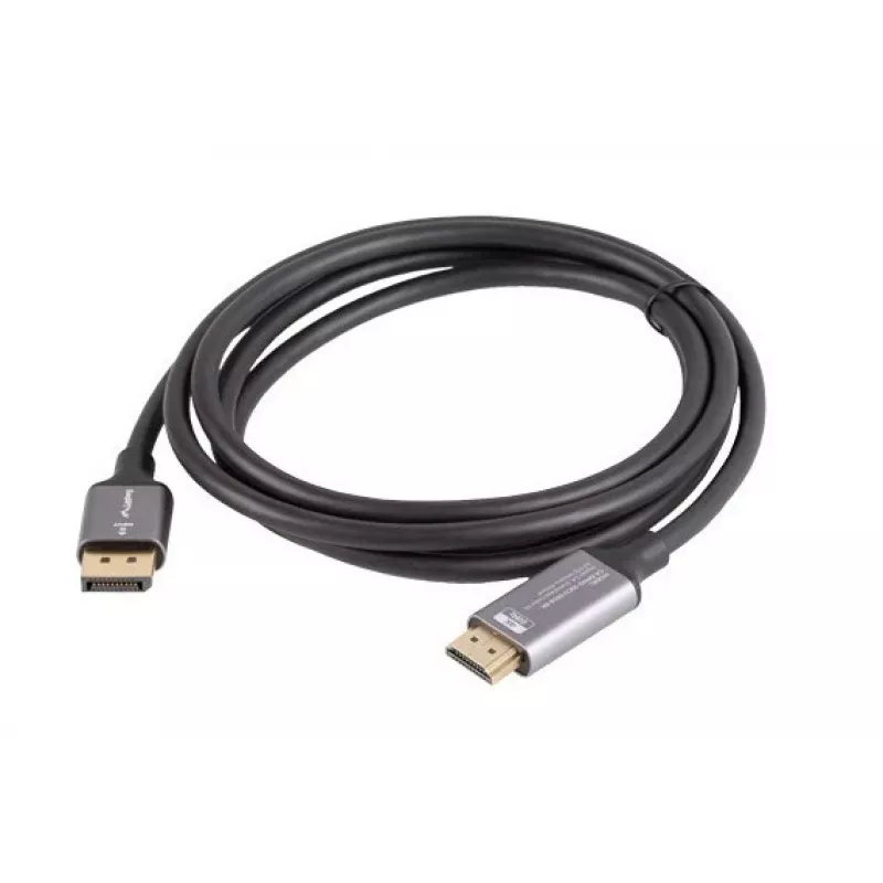 Lanberg CA-DPHD-20CU-0018-BK adaptador de cable de vídeo 1,8 m DisplayPort HDMI Tipo A (estándar) Negro, Plateado