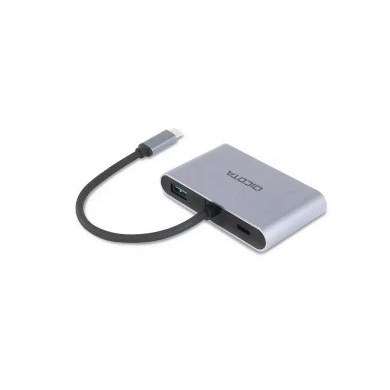 DICOTA D32064 Estación de acoplamiento para dispositivos móviles Tablet/Smartphone/Portátil Plata
