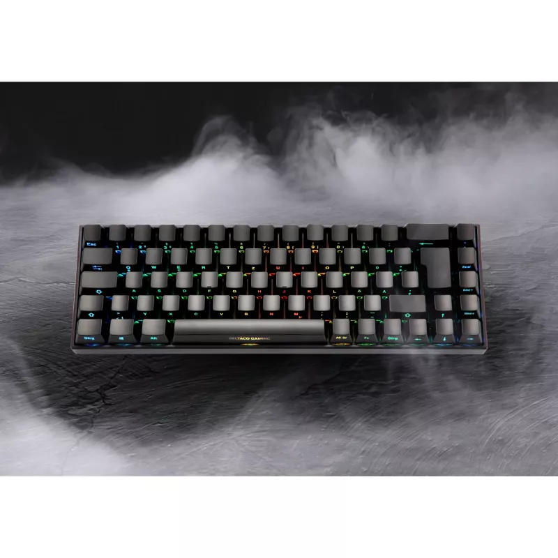 Deltaco GAM-100-DE - 65% - USB + Bluetooth - interruptor mecánico - QWERTZ - LED RGB - negro