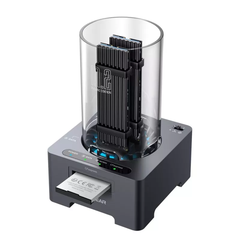 Estación de acoplamiento GrauGear G-M2DK-CR-10G M.2 NVMe/NGFF y CFexpress USB Type-C 10 Gbit/s gris
