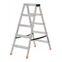 Krause Dopplo 120410 escalera de tijera de doble acceso, aluminio, 2 x 5 peldaños