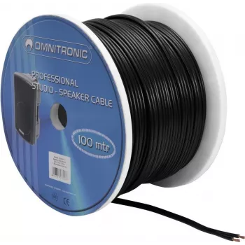 Cable de altavoz Omnitronic 30300511, 2x2,5 mm², 100 m, negro