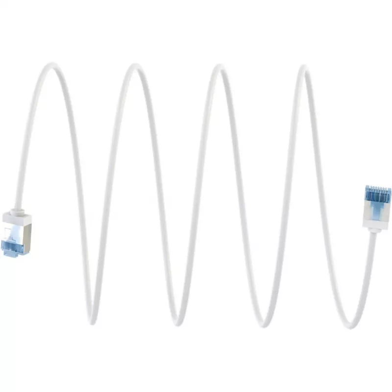 Goobay cable de red CAT 6A U/UTP ultraflexible fino blanco - conector extra corto (74302)