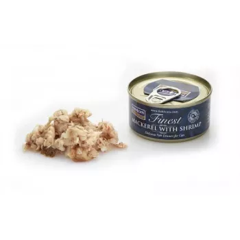 Comida húmeda para gatos FISH4DOGS Caballa con gamba 70 g — gatos adultos, sabor a pescado, lata, sin gluten