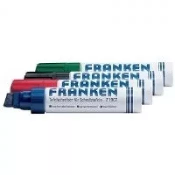 Rotulador Franken JumboMarker 4 unidades punta de cuña negro azul verde rojo