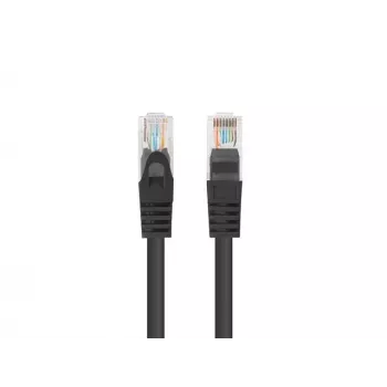 Lanberg PCU6-20CC-0025-BK Cable de conexión Cat.6 UTP, 0,25 m, Negro, paquete de 10