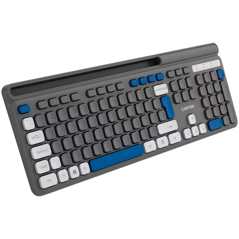 Teclado inalámbrico CANYON HKB-W03 gris – diseño compacto, funciona con pilas AAA, modelo CNS-HKBW03DG