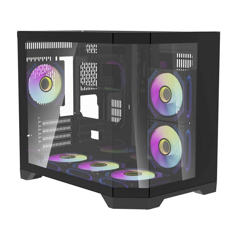 Darflash FT418 Caja de ordenador + 6 ventiladores aRGB (negro)