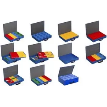 Caja de piezas pequeñas allit EuroPlus Pro M 44XH-12L — acero con recubrimiento en polvo, azul, modelo 454131