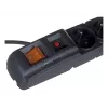 Acar S10 regleta con protección contra sobretensiones, 10 tomas, 1,5 m, negra