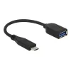 Cable USB DeLOCK USB 3.1 Gen 2 Type-C/Type-A 0,1 m negro