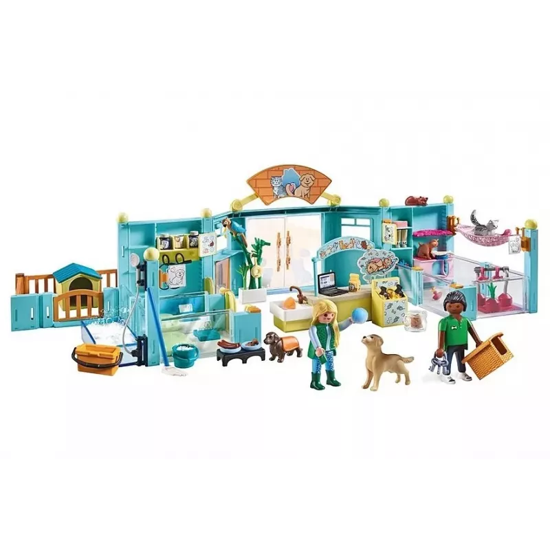 Figura de juego PLAYMOBIL My Life 71742 hotel de animales con figuras – set de juego con edificio de hotel y figuras de animales