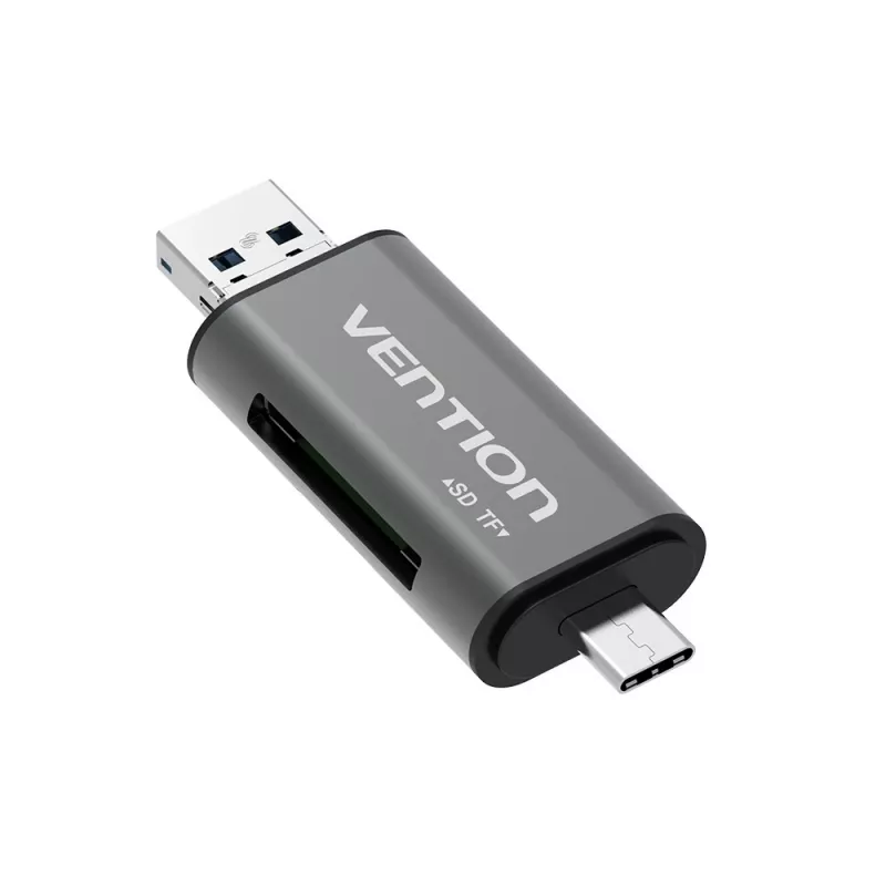 Lector de tarjetas multifunción USB3.0 Vention gris metal