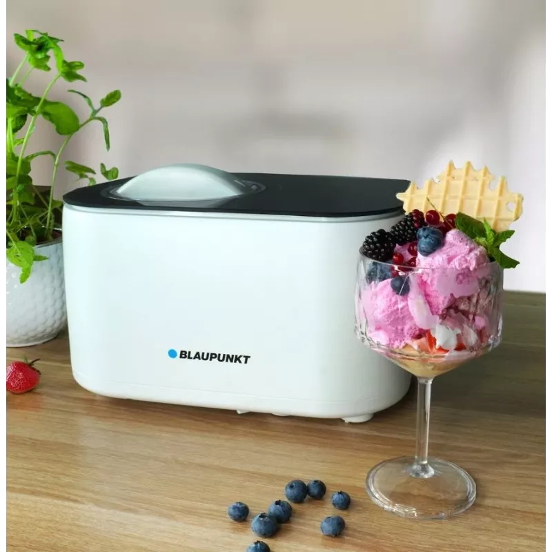 Máquina de helados BLAUPUNKT ICM401 — automática, 1,5 L, carcasa de acero inoxidable, 100 W, 220–240 V