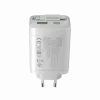 Cargador CANYON OnCharge 65RC con cable USB-C integrado 65W, 1x PD, 1x QC, enchufe EU, blanco