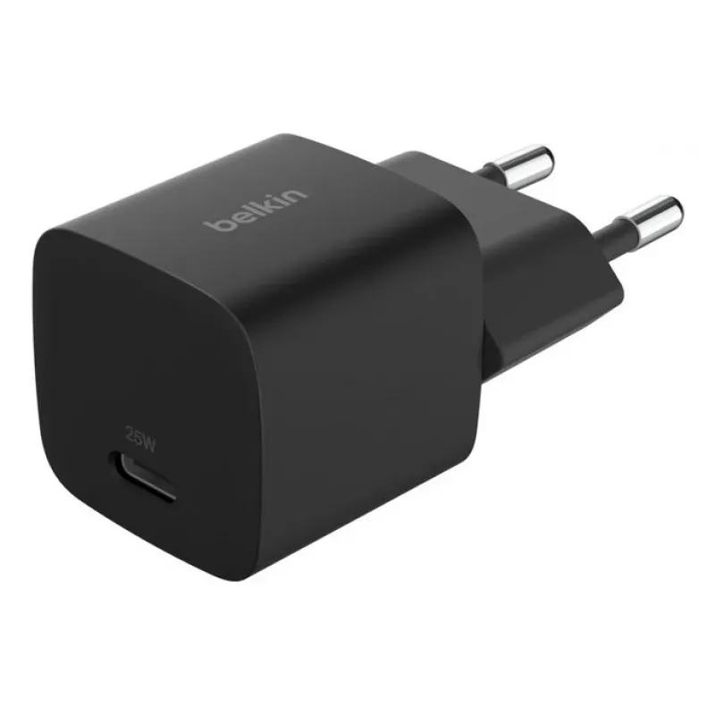 Cargador USB-C Belkin BOOSTCHARGE 25W Power Delivery negro – cargador de pared USB‑C PD 25W rápido