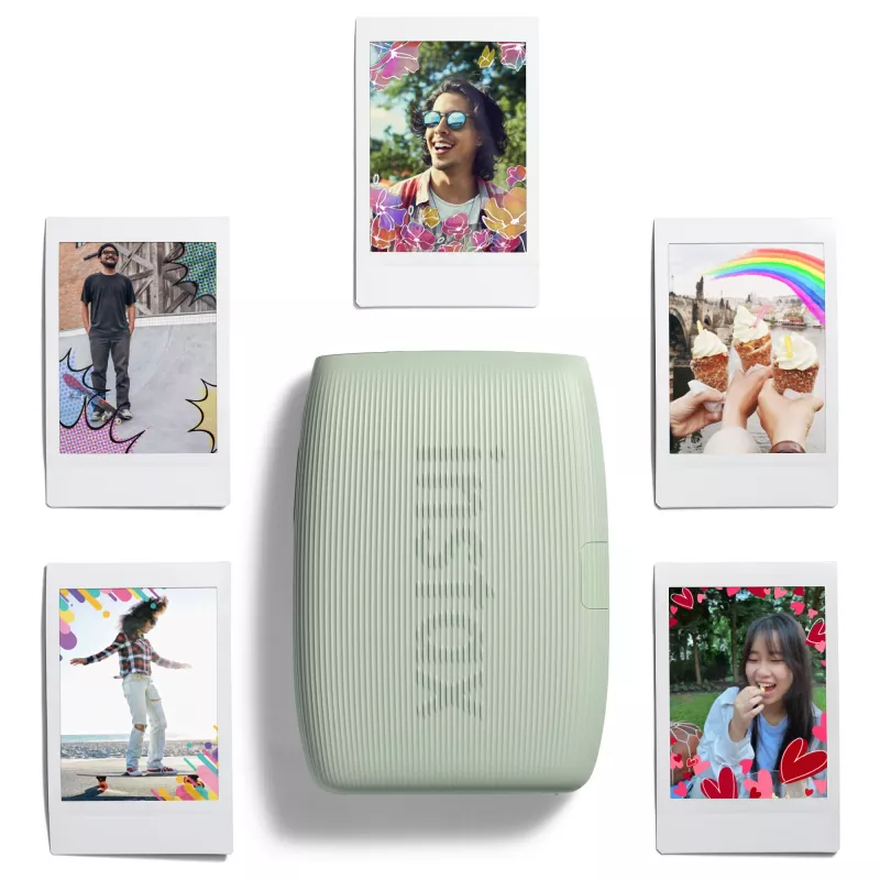 Fujifilm instax mini Link 3 EX D 16832156 impresora, 800 x 600 DPI, impresiones de 6,2 x 4,6 cm, Bluetooth, verde salvia