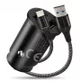 everActive CC-25C cargador de coche, 2x USB 12 W, con cable USB-C
