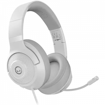 LORGAR Noah 101, Auriculares gaming con micrófono, conexión jack de 3,5 mm, longitud del cable 2 m, diseño plegable, almohadillas de piel sintética PU, tamaño: 185*195*80 mm, 0,245 kg, blanco