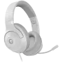 LORGAR Noah 101, Auriculares gaming con micrófono, conexión jack de 3,5 mm, longitud del cable 2 m, diseño plegable, almohadillas de piel sintética PU, tamaño: 185*195*80 mm, 0,245 kg, blanco