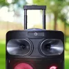 Altavoz de karaoke Bluetooth portátil MANTA SPK0803B140 140W, a batería, MIC/USB/microSD, FM, ecualizador, ruedas