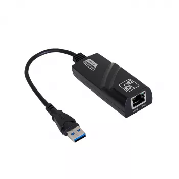 Adaptador USB 3.0 a Gigabit Ethernet Akyga AK-AD-31, RJ45, cable de 15 cm, negro