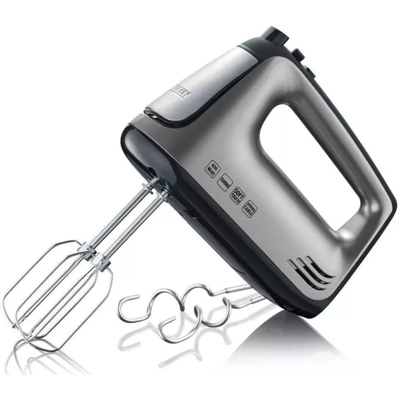 SEVERIN HM 3832 - batidora de mano - 400 W - gris metalizado/negro/acero inoxidable