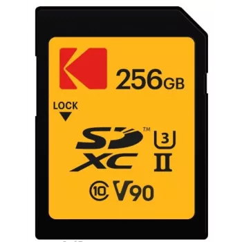 Tarjeta de memoria Kodak EKMSD256GUHS2V2K SDXC UHS-II 256 GB lectura 300 MB/s escritura 270 MB/s U3 V90 clase 10