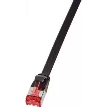 Logilink SlimLine - cable de red - RJ-45 (M) a RJ-45 (M) - 20 m - U/FTP, PiMF - CAT 6a - moldeado, alivio de tensión, plano - negro (CF2113S)