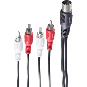 shiverpeaks BS10402 Cable de audio 1,5 m DIN (5 pines) 4 x RCA negro (BS10402)