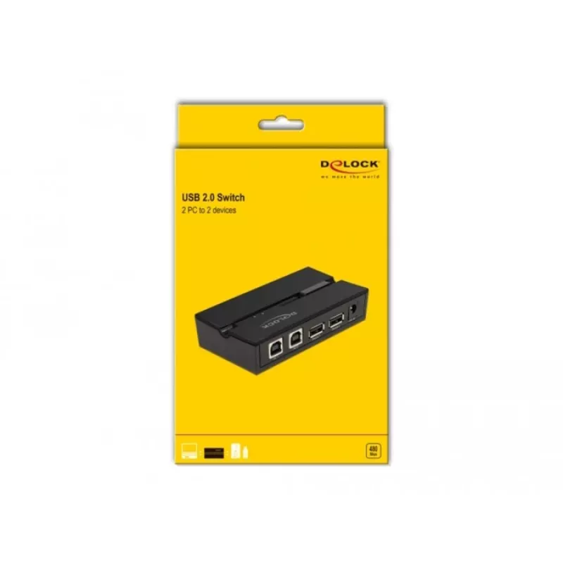 DeLOCK 11492 Conmutador de datos para PC USB Type-A a USB Type-B 0,48 Gbit/s