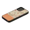 Funda protectora Man and Wood para iPhone 12 mini — flor rosa sobre negro