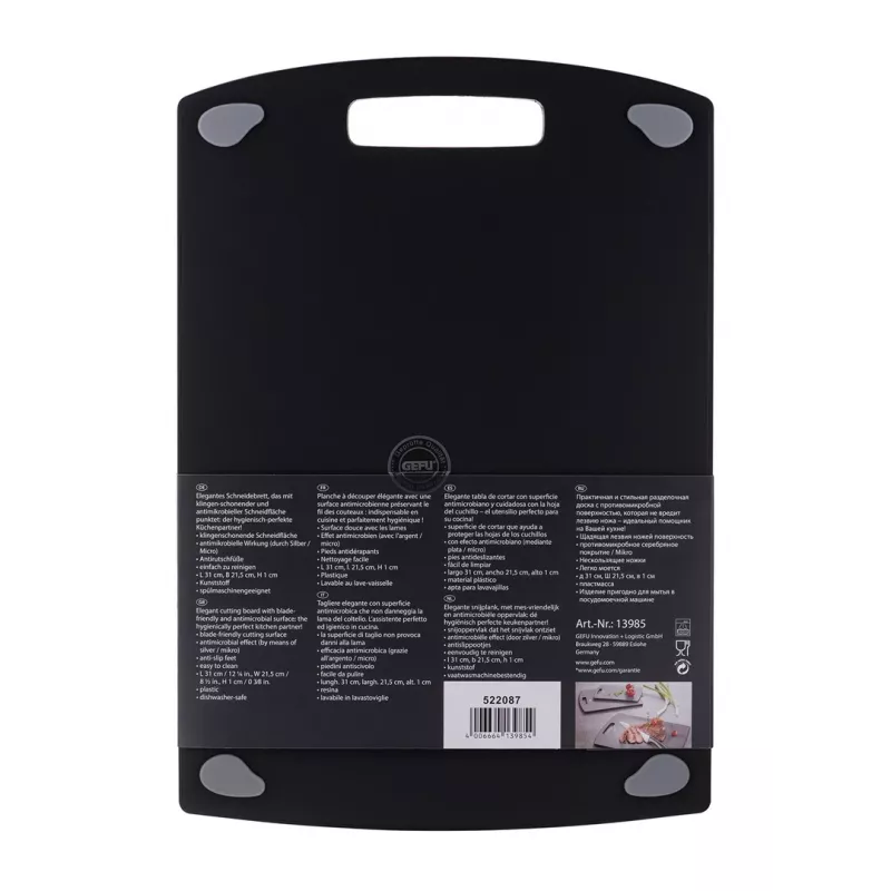 GEFU Levoro Tabla de cortar de cocina Rectangular Plástico Gris