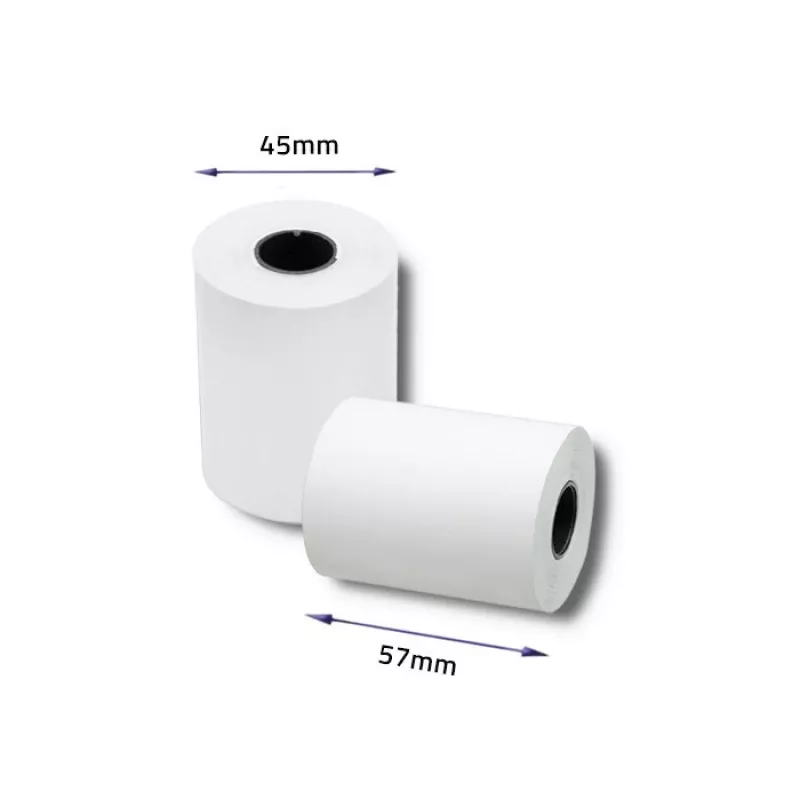 Qoltec 51896 rollo de papel térmico 57 x 20, 55 g/m², sin BPA, 10 uds.