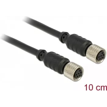 Cable de sensor/actuador DeLOCK 12689 0,1 m M8 negro