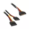 Cable de alimentación SATA en Y Akasa - 30cm pack de 2 - cable - digital/datos
