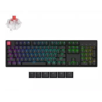 Teclado mecánico inalámbrico Keychron K10 RGB negro, formato compacto, retroiluminación RGB, Bluetooth y USB-C