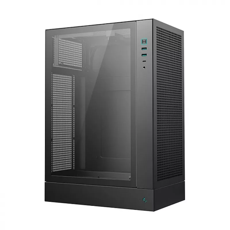 Caja de PC DeepCool CH170 PLUS Torre Negra – micro-ATX/mini-ITX, cristal templado, USB-C, fuente de alimentación arriba