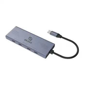 Akasa hub multipuerto 4 puertos USB-C (USB 3.2 Gen 2) con conector USB-C aluminio (anodizado) AK-CBCA32
