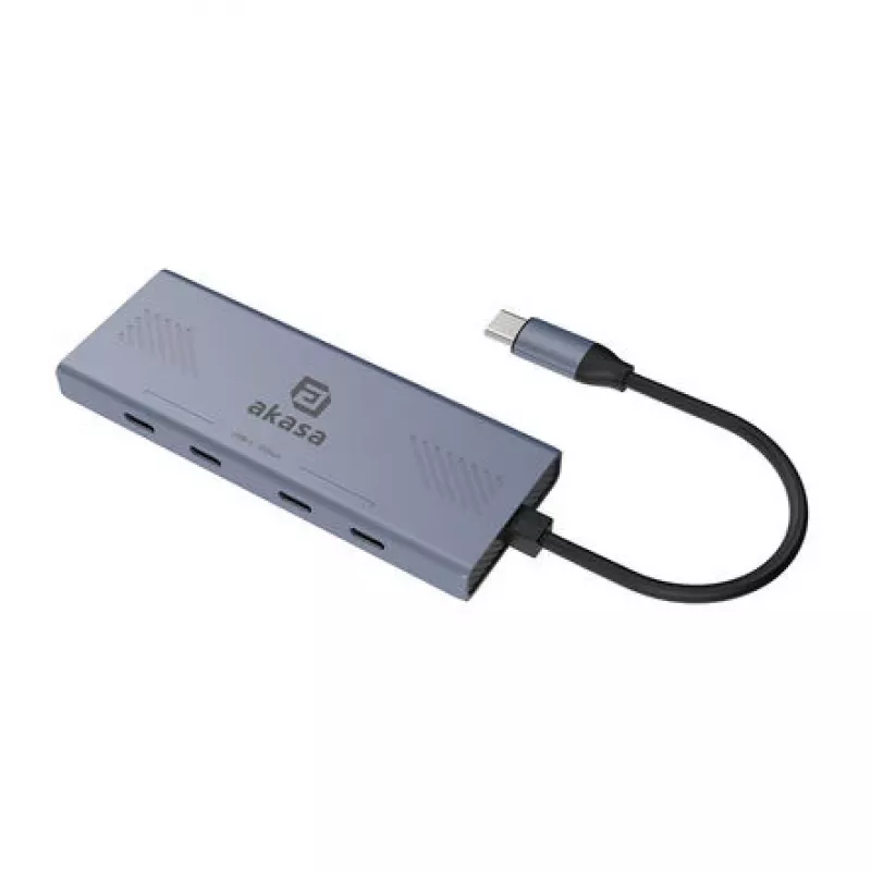 Akasa hub multipuerto 4 puertos USB-C (USB 3.2 Gen 2) con conector USB-C aluminio (anodizado) AK-CBCA32