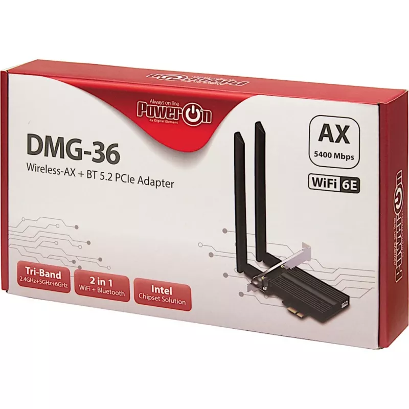 Tarjeta interna WLAN-Bluetooth Inter-Tech DMG-36 5400 Mbit/s Wi-Fi 6