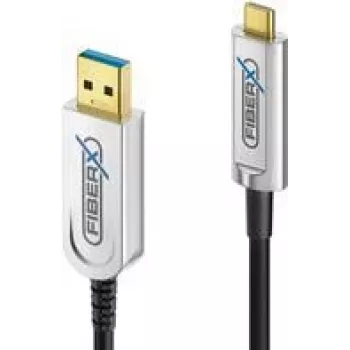 Cable USB FiberX FX-I630-010 10 m USB 3.2 Gen 1 USB C USB A negro plata