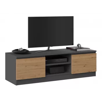 Soporte de TV Top e Shop RTV 120 ANTR/ARTIS — 1200×400×360 mm, parte superior y marco en antracita, tablero de partículas, 2 baldas