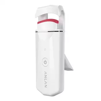 ANLAN 04-AJMJ14-001 rizador de pestañas eléctrico con calor, blanco