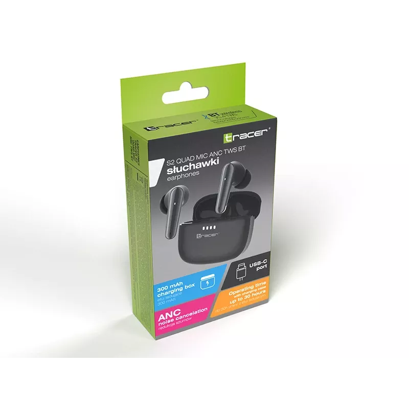 Tracer 47733 S2 Quad Mic ANC TWS BT auriculares