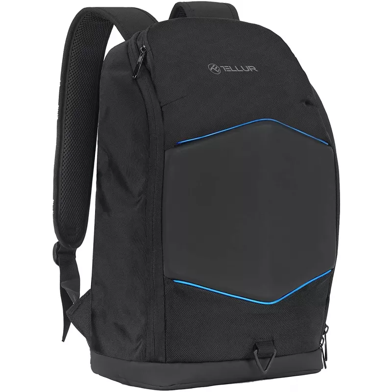 Mochila para portátil Tellur TLL611282 con puerto USB y franja luminosa, negra