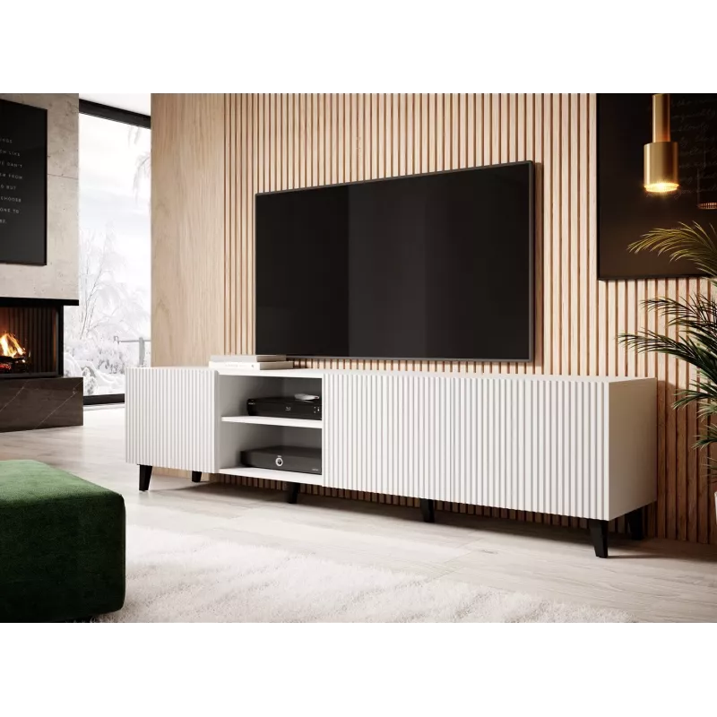 Mueble RTV Cama PAFOS 200x42x52 blanco mate