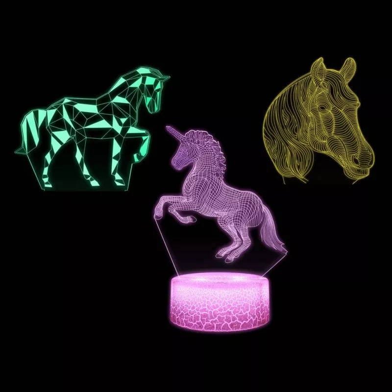 Lámpara LED decorativa Manta SNL116RGB RGB 3D caballos