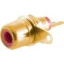 Conector hembra RCA ShiverPeaks 52091-R dorado, conector rojo, conector hembra de audio individual